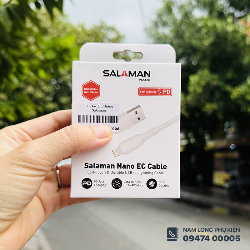 Cáp sạc nhanh iPhone Lightning Salaman