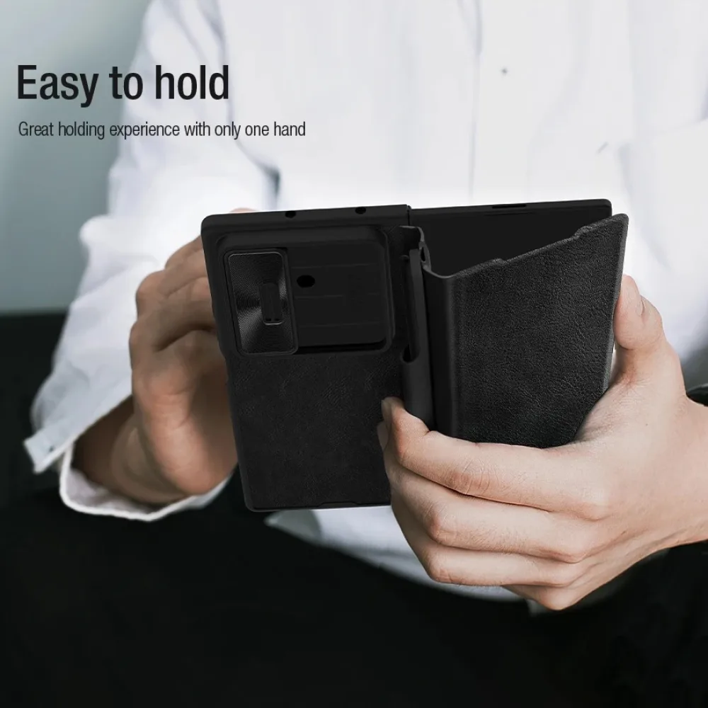 Bao da Galaxy Z Fold 7 Nillkin Qin kèm bút cảm ứng