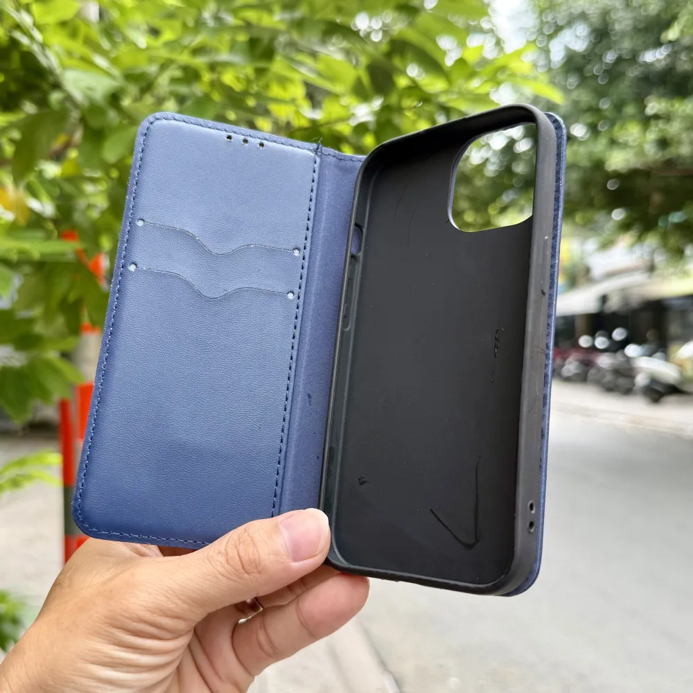 Bao da iPhone 15 da PU Trần Não, An Khánh