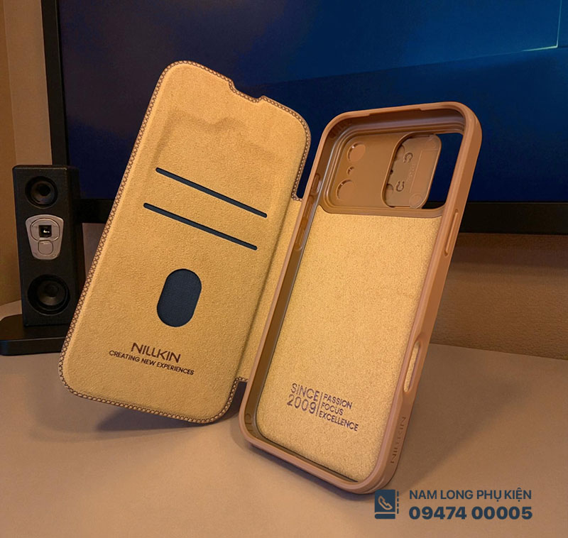 Bao da iPhone 17 Pro Max/ 18 Pro Max Nillkin Qin chính hãng