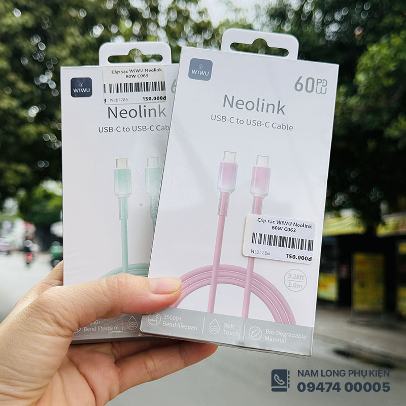Cáp sạc Type-C to Type-C WiWU NeoLink 60W