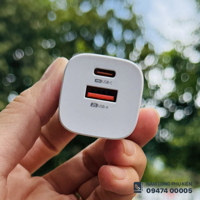 Củ sạc nhanh WiWU Gan Cube 1 USB C + 1 USB A 33W