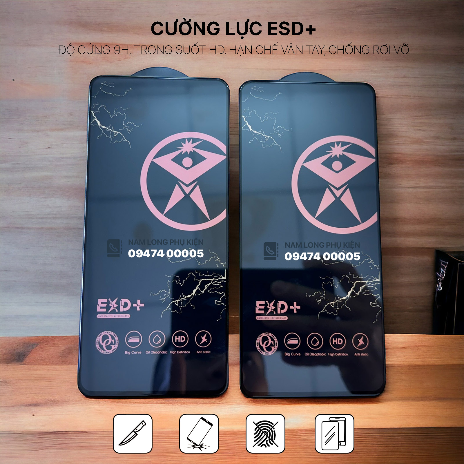 Cường lực Tia chớp (trơn - nhạy - mượt - bo viền)