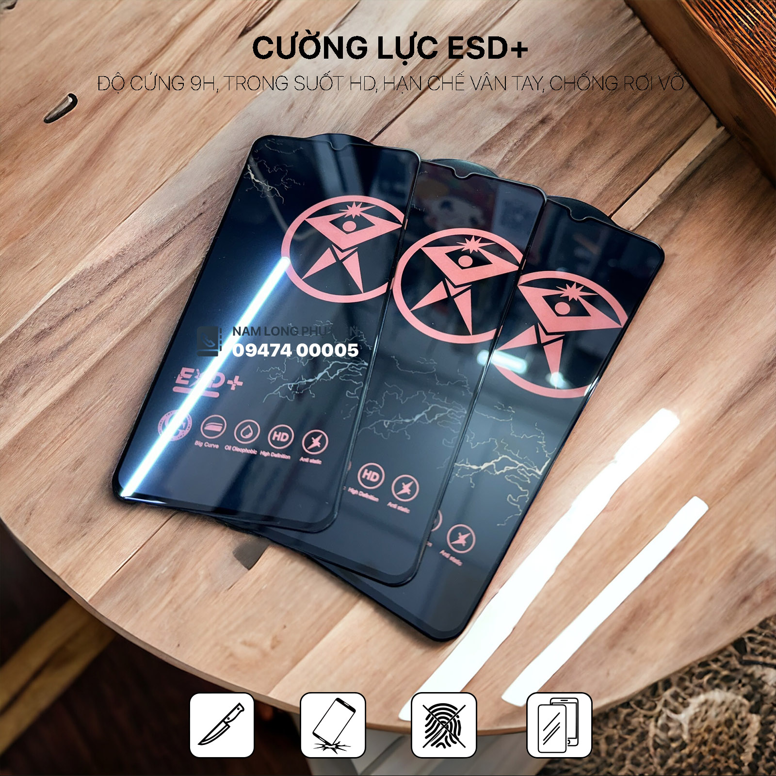 Cường lực Tia chớp (trơn - nhạy - mượt - bo viền)