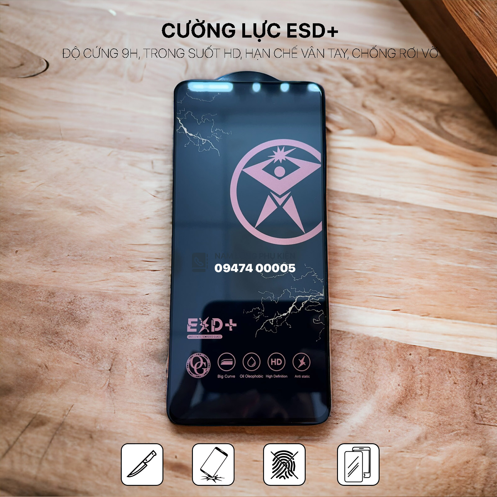 Cường lực Tia chớp (trơn - nhạy - mượt - bo viền)