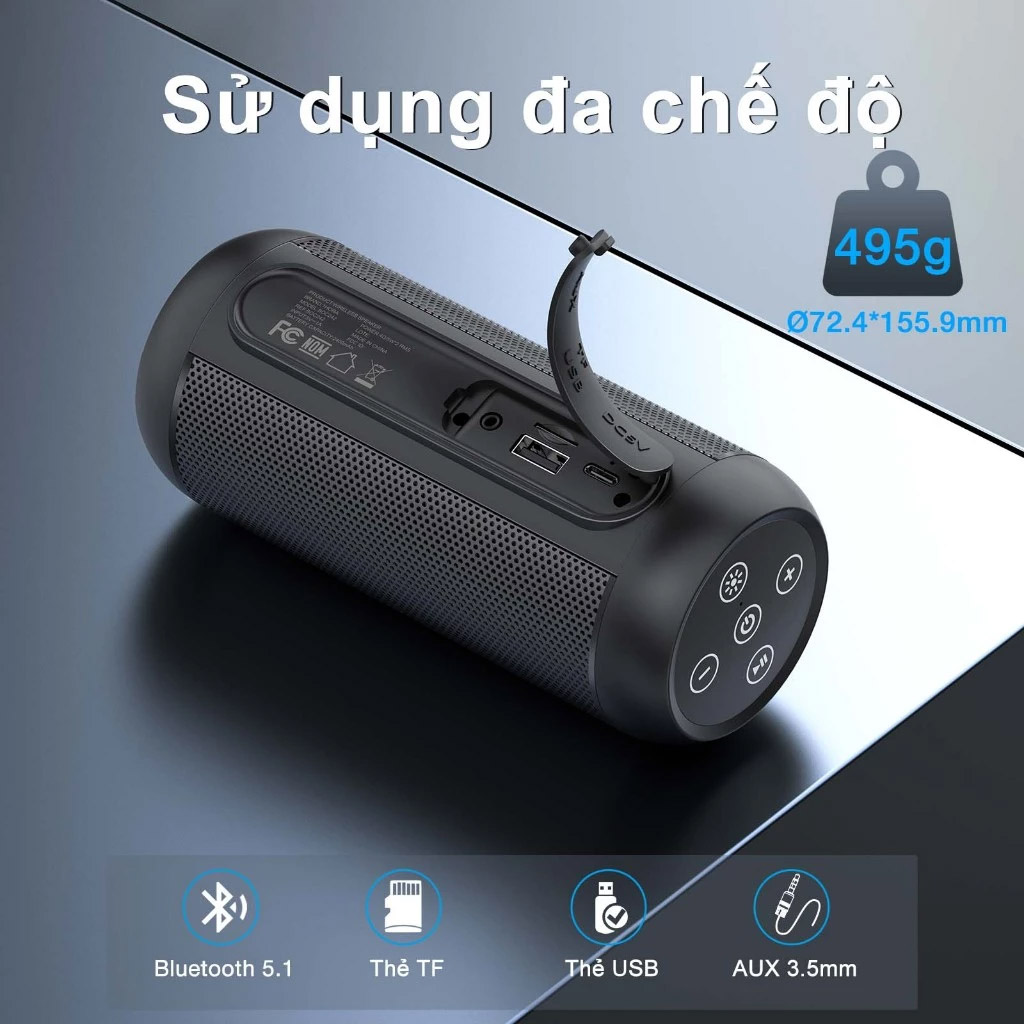 Loa Bluetooth 1HORA Bass Lớn Công Suất 10W Pin Trâu 2400mAh