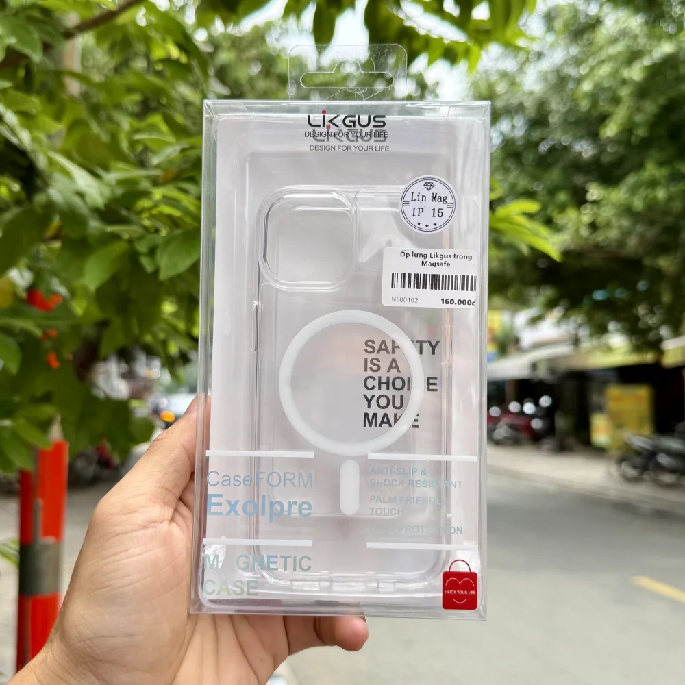 Ốp lưng iPhone 15 Likgus trong suốt Magnetic