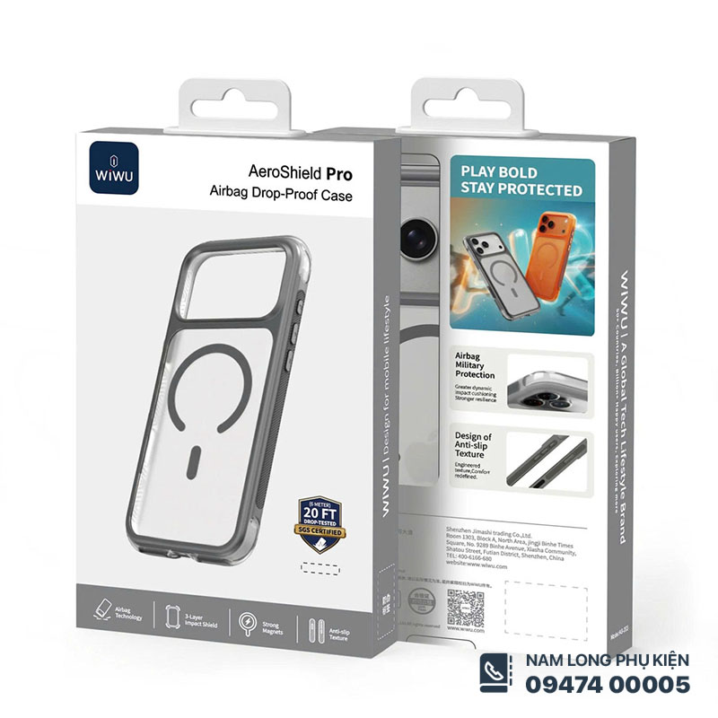 Ốp lưng iPhone 17 Pro Max/ 18 pro Max WiWU AEROSHIELD PRO AS-202 20FT