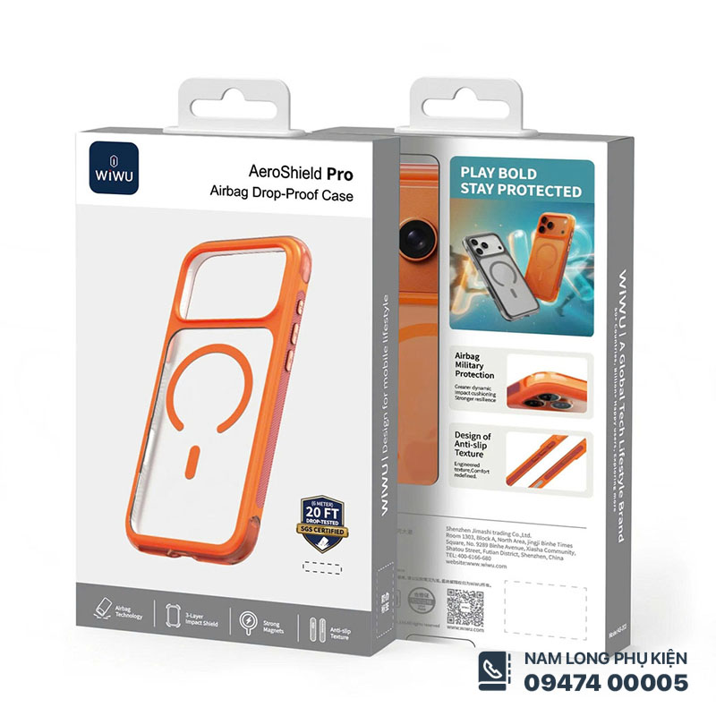 Ốp lưng iPhone 17 Pro Max/ 18 pro Max WiWU AEROSHIELD PRO AS-202 20FT