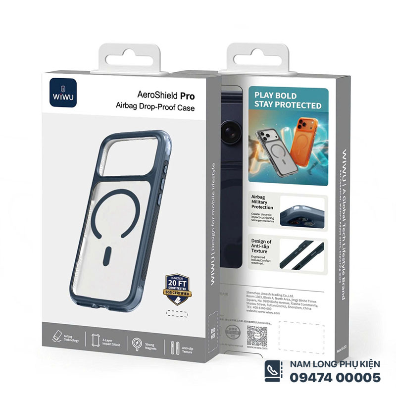 Ốp lưng iPhone 17 Pro Max/ 18 pro Max WiWU AEROSHIELD PRO AS-202 20FT