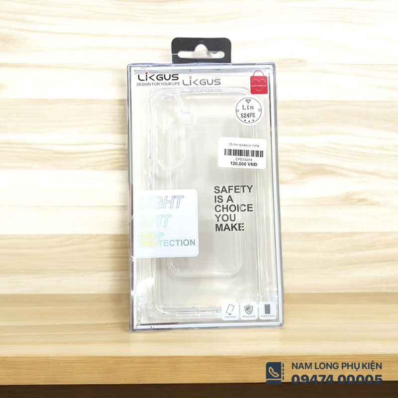 Ốp lưng trong suốt Galaxy S24 FE Likgus