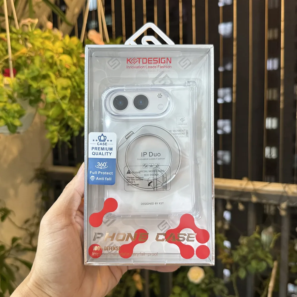 Ốp Lưng iPhone Duo KSTDESIGN Trong Suốt Kèm Chân Chống
