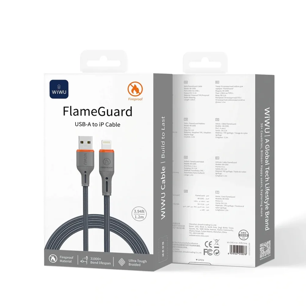 Cáp sạc chống cháy iPhone WiWU FlameGuard C095