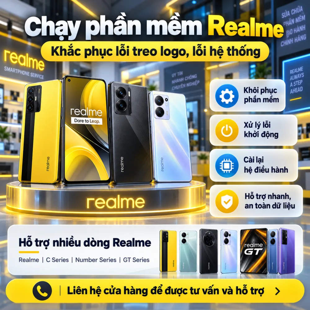 Chạy Phần Mềm Realme Treo Logo Máy Chạy Chậm