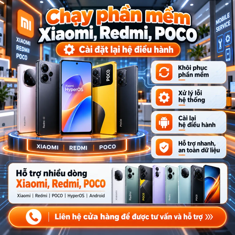 Chạy Phần Mềm Xiaomi, Redmi, POCO khắc phục lỗi hệ thống