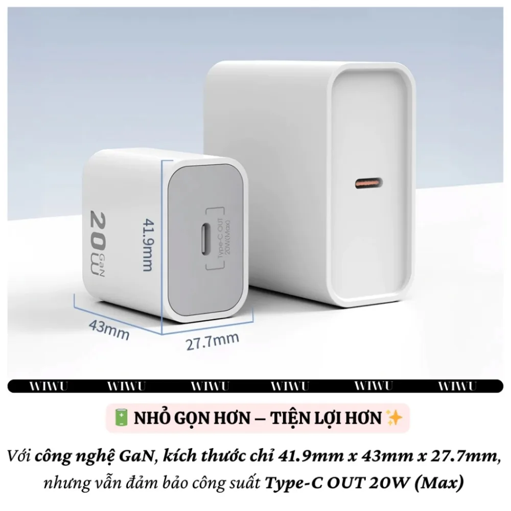 Củ sạc nhanh WiWU 20W Essen GaN Wi-G001