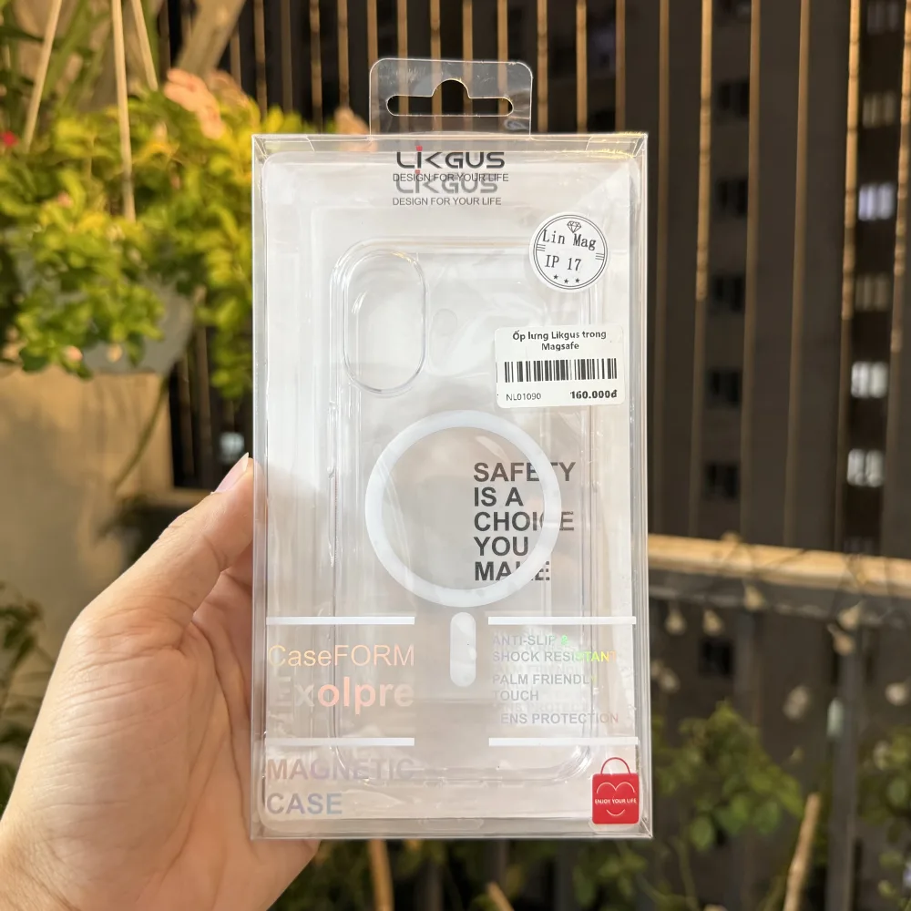 Ốp lưng iPhone 17 trong suốt MagSafe Likgus chính hãng