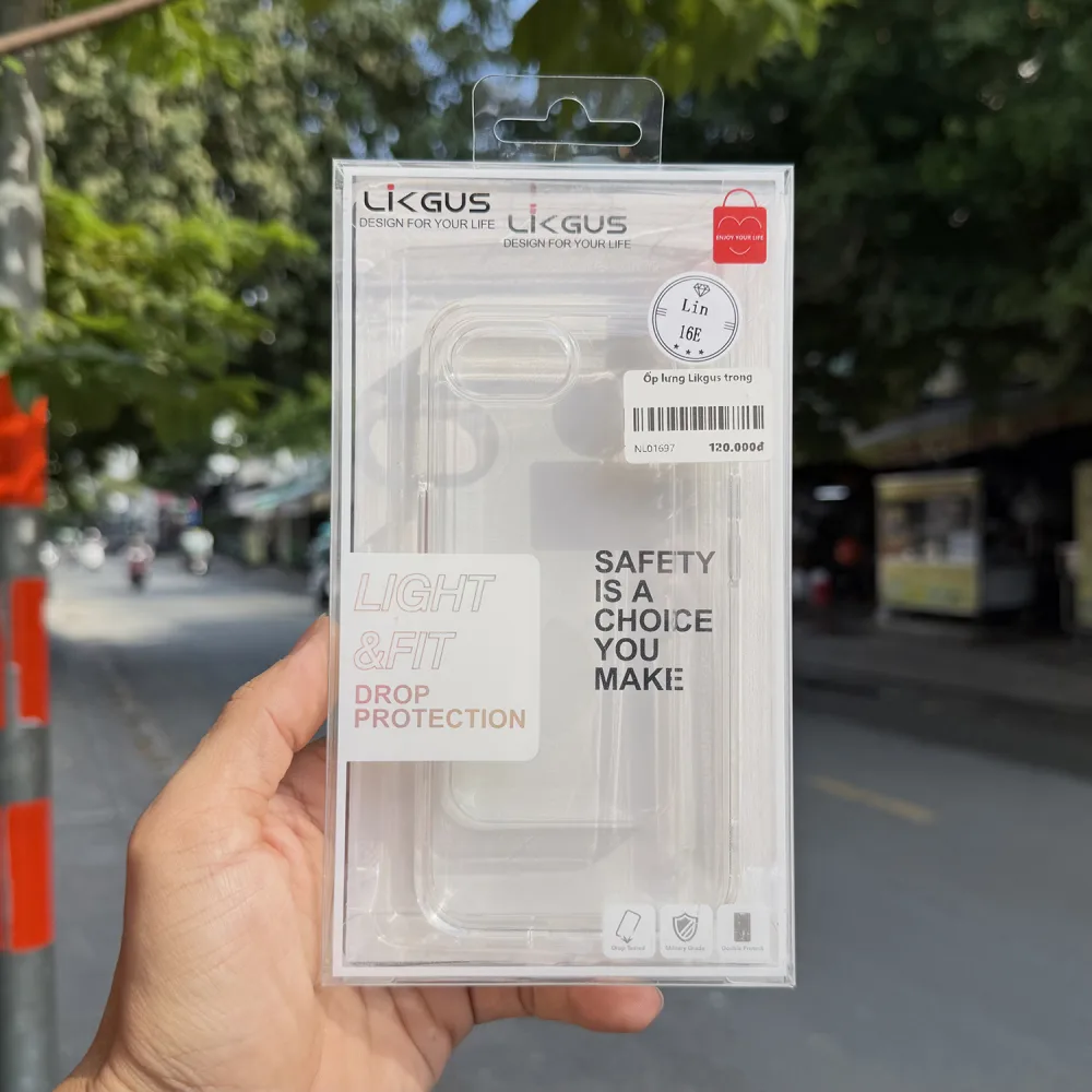 Ốp lưng trong suốt iPhone 16E Likgus
