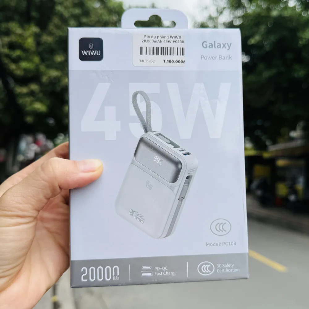 Pin sạc dự phòng Wiwu 20.0000mAh 45W PC108